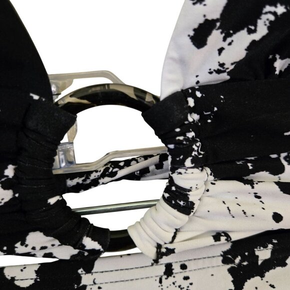 Carmen Marc Valvo Black Splash O Ring Halter Bikini Size S - Picture 7 of 11